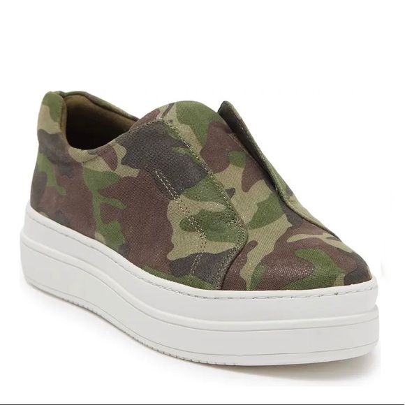 JSlides J Slides Green Camo Netty 1 Slip on Suede Platform Shoes Sneaker… - Picture 1 of 7